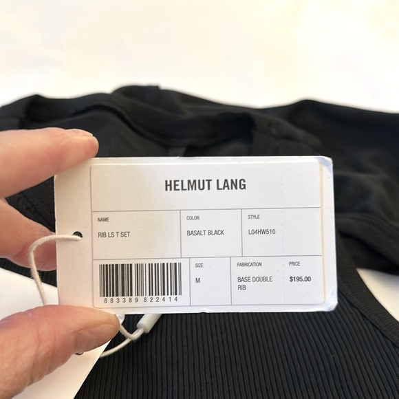 HELMUT LANG | LS Ribbed Bateau Neck Top | M - Picture 4 of 4